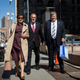 Amalija and Viktor Knavs, parents of U.S. First Lady Melania Trump, arrive with their lawyer Michael Wildes (C) at U.S. Citizenship and Immigration Services at the Jacob K. Javits Federal Building, May 2, 2018 in New York City.